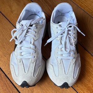 New Balance White and Cream Athletic Shoes